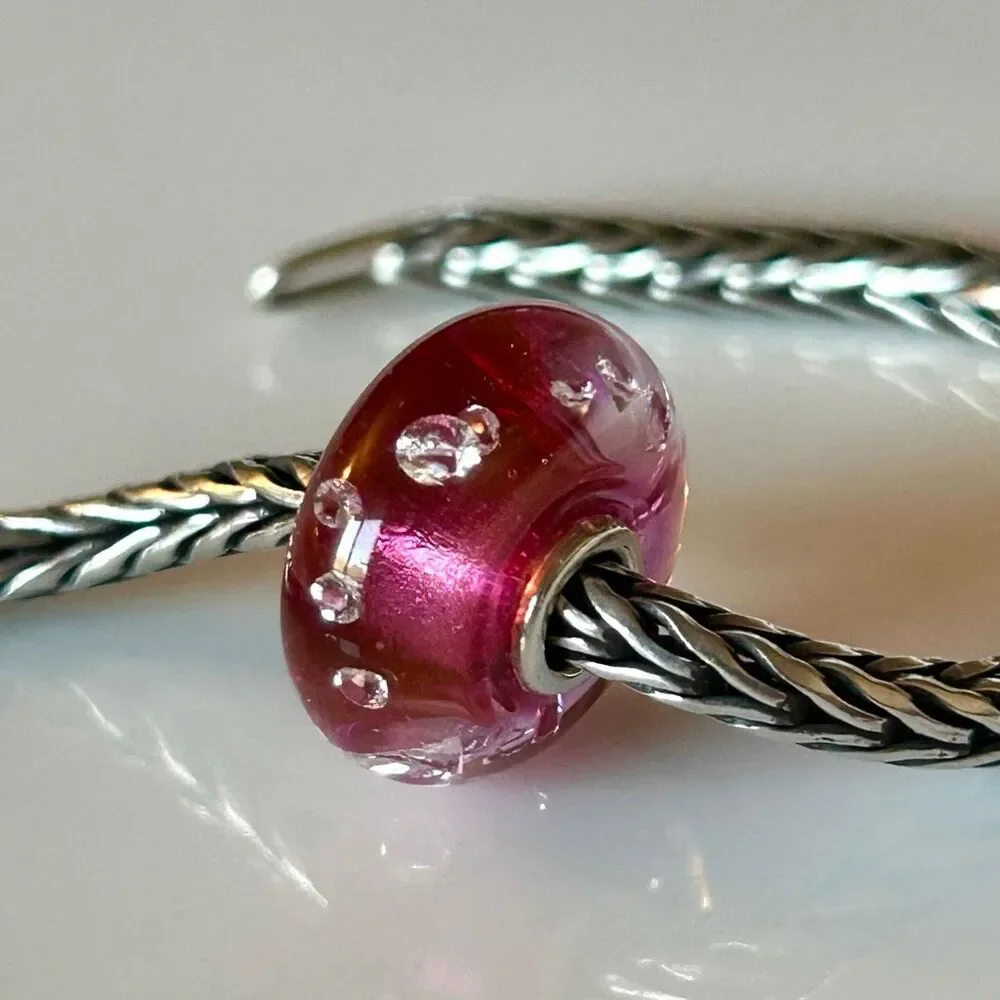 TROLLBEADS Pink Diamond Bead LAA 925S Preowned, Perfect!